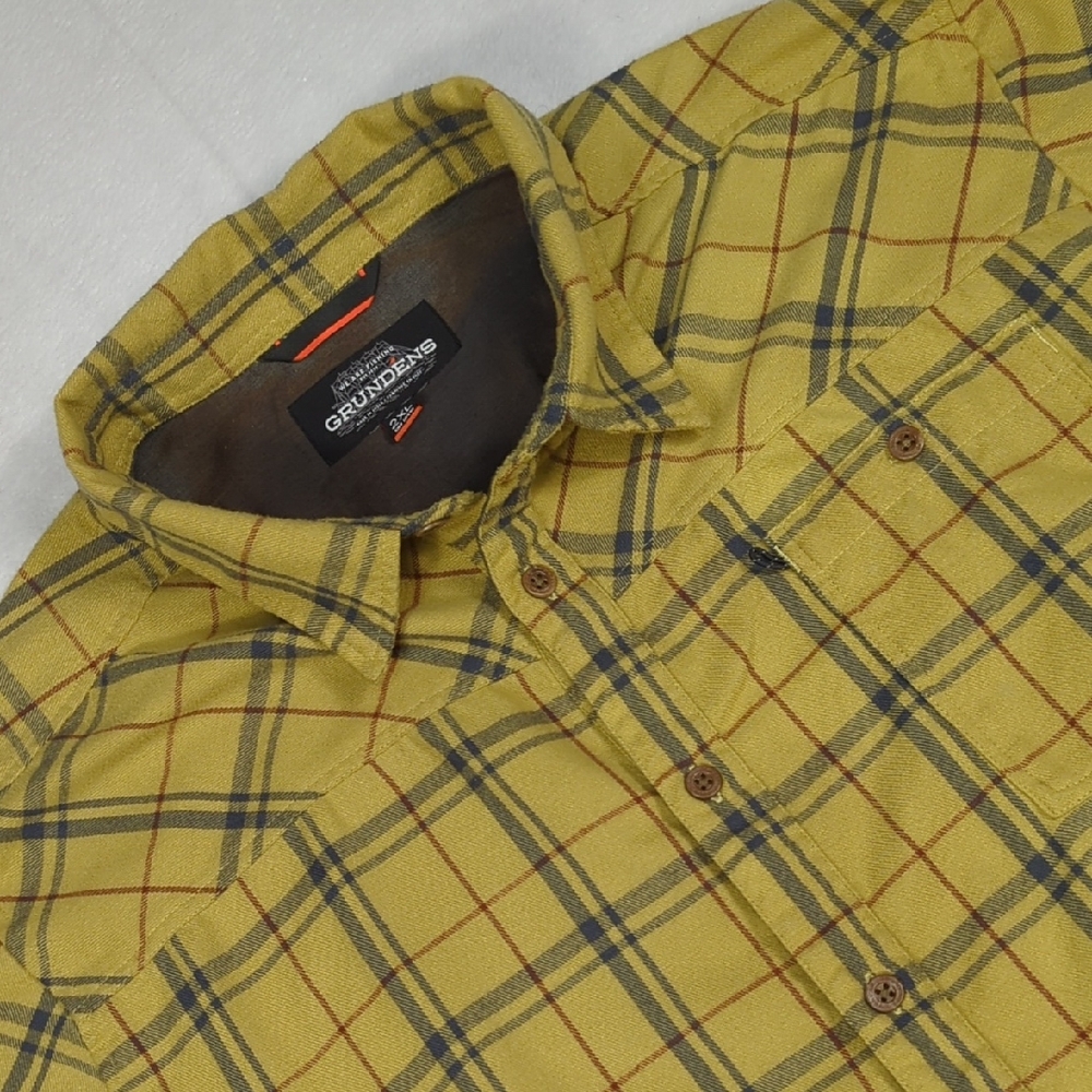 Grundens Plaid Flannel Long Sleeve Button-up Mens‎ Work Shirt Size XXL